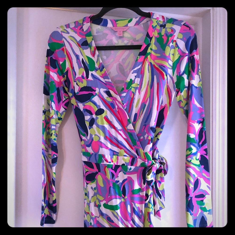 Lilly Pulitzer romper with skirt and long sleeves